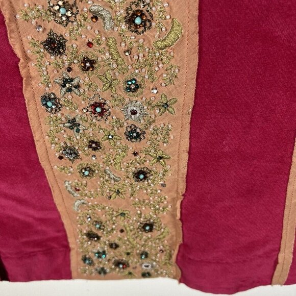 NWT Anthropologie Fei Velvet Embroidered Beaded Silk Blend Skirt Women’s Size 14 - Picture 6 of 13